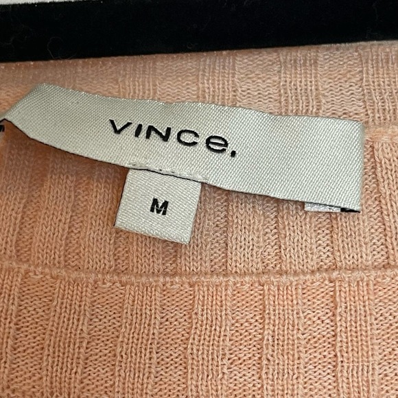 Vince Marled Long Sleeve Crew Neck Ribbed Knit Solid Tan Sweater Size M NWT - Picture 7 of 9